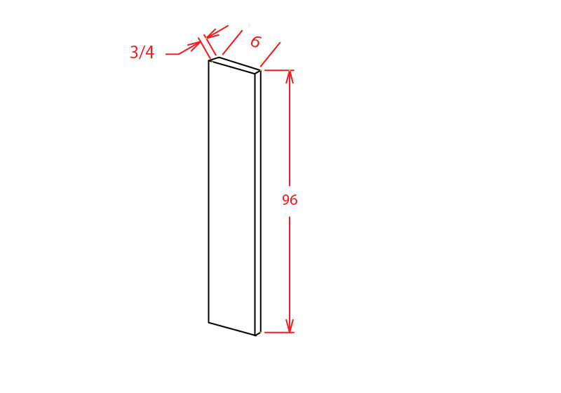 Tall Filler - 6"W x 96"H x 3/4"D